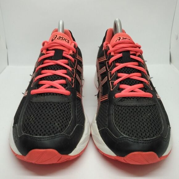 Asics Gel Contend 4‎ Running Sneakers Shoes Women's Size 9.5 Black, Orange, Red - Picture 3 of 8